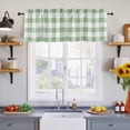 thumbnail image 4 of Sage Green Buffalo Plaid Valances for Windows, Green White Checkered Farmhouse Light Filtering Kitchen Curtains, Rod Pocket Window Valance Curtains for Living Room Bedroom, 54" W x 18" L, 2 Panels, 4 of 9