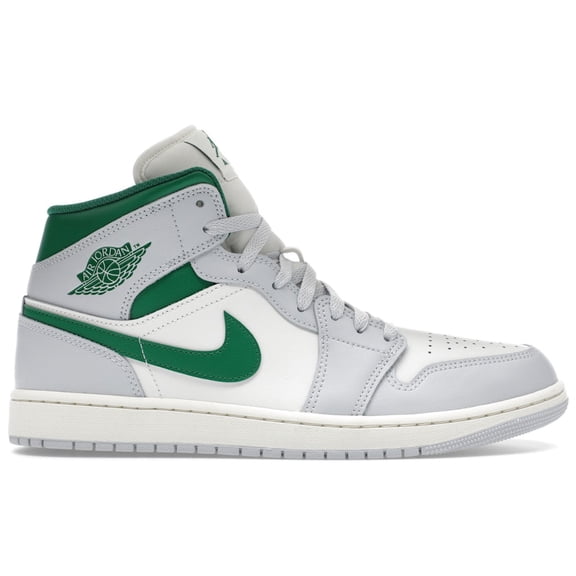 Jordan Men's 1 Mid White Pure Platinum Pine Green Shoes, from StockX