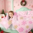 thumbnail image 4 of Erosebridal Snowflake Heart 7-Piece King Bedding,Pink Winter Pattern King Bed in a Bag,Pink Reversible, 4 of 7