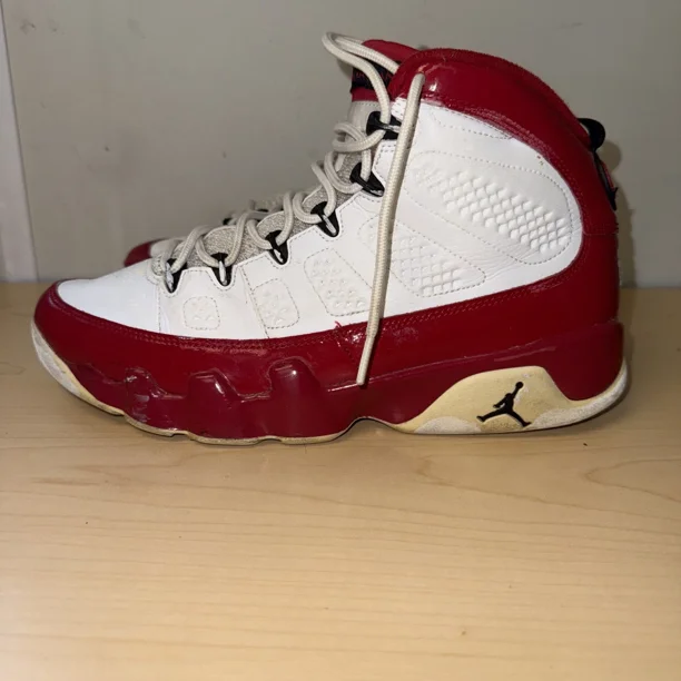 Ni - ke Air Jordan 9 Retro 302370-160 White Gym Red Shoes Mens Size 9
