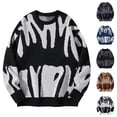 thumbnail image 4 of Men's Abstract Pattern Crew Neck Pullover Sweater Long Sleeve Casual Knit Top, 4 of 4