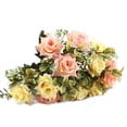 thumbnail image 2 of Dujiujun Colorful Artificial Rose Bouquet with Green Leaves Curly Edge Realistic Reusable Non-withering Home Wedding Party Bridal Faux Flower Decoration Photo Props, 2 of 8