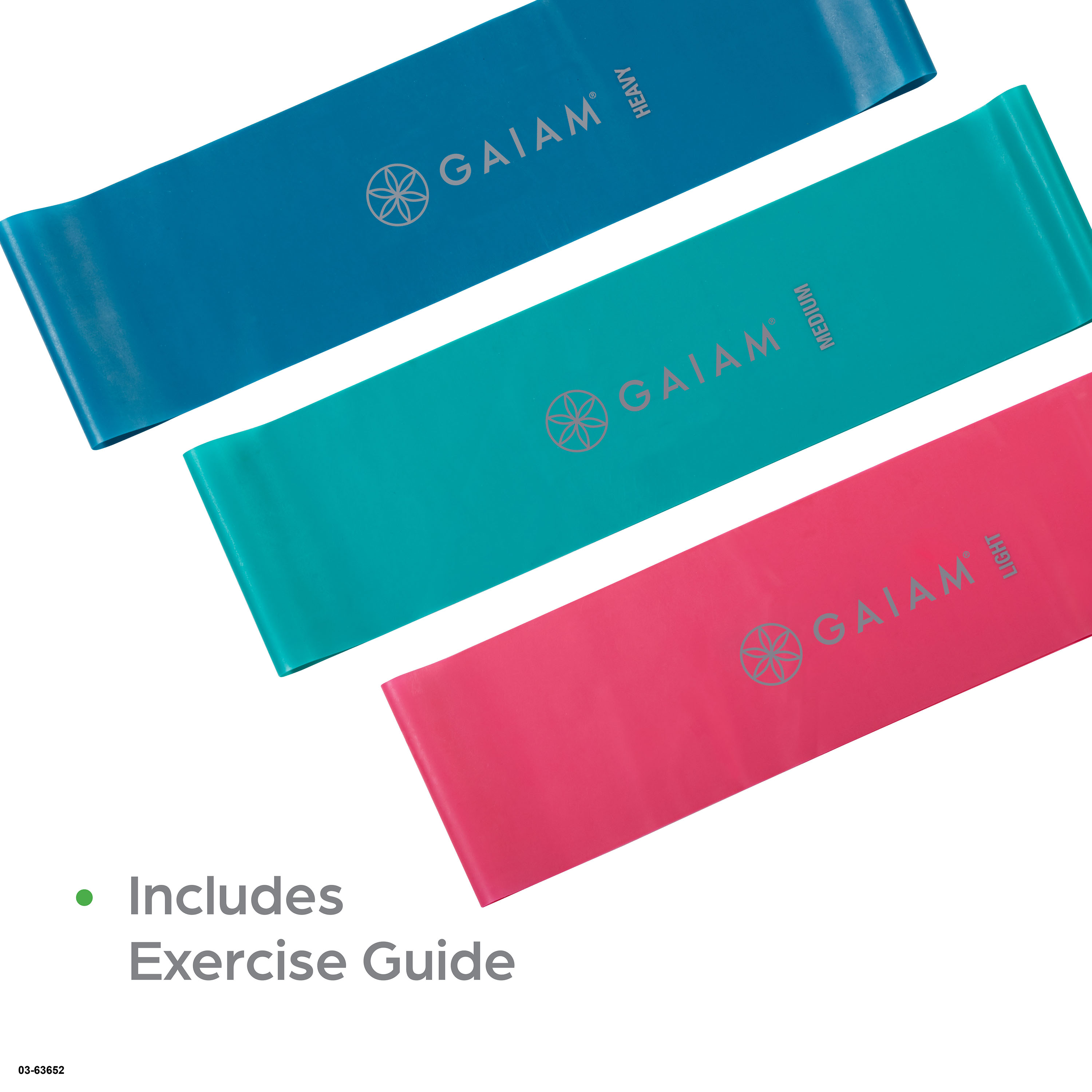 Gaiam Loop Band Kit, Includes Light, Medium and Heavy Resistance Levels, 3 Pk - image 2 of 6