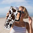 thumbnail image 2 of 40oz Cow Tumbler With Handle Lid and Straw-Cow Print Stainless Steel Insulated Tumblers-Cow Travel Mug Iced Coffee Cup-Gifts for Women(Brown), 2 of 6