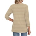 thumbnail image 4 of MOSHU V Neck Womens Tops 3/4 Length Sleeve Tops for Women Babydoll Tunic Dressy Casual Womens Blouses, 4 of 12
