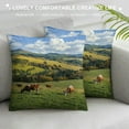 BCIIG Cattle Hillside Landscape Graphic Decorative Cushion Throw Pillow