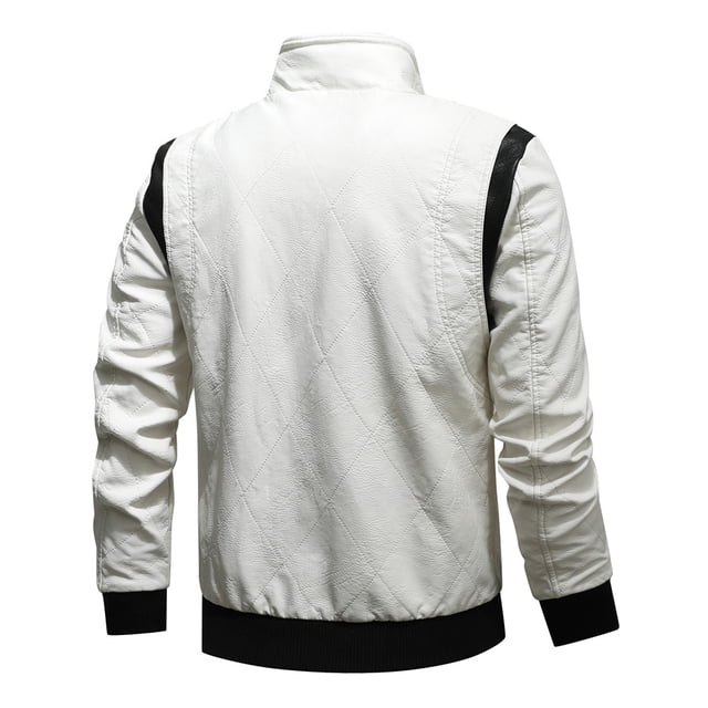 2021 nueva chaqueta de cuero de primavera para hombre, chaqueta de motocicleta con bordado de escorpión con capucha extraíble, chaquetas de cuero ajustadas para hombre AIOPESON Chaqueta de poliuretano