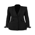 thumbnail image 1 of AMERTEER Femmes Luxe Blazer Robe Sexy V Cou à Manches Longues Plume Fendue Mini Robe Élégante Veste Décontractée Cocktail Party Rose Rouge M, 1 of 7