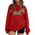 thumbnail image 1 of Gibobby Sudadera oversize mujer Sudadera de manga larga con patrón con cuello redondo para mujeres adolescentes y estudiantes(Rojo,CH), 1 of 3