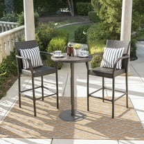 Holt Outdoor 3 Piece Round 26 Inch Wicker Bar Set, Multibrown