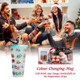 thumbnail image 4 of Luminous Straw Cups Christmas Color Changing Cup with Lid Gift (Green Football Game), 4 of 7
