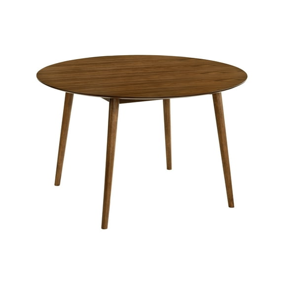 Round Dining Table - 48 Inch Modern Wood Table, Walnut Finish, Round Table for Kitchen, Dining Room