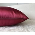 thumbnail image 4 of Aiking Home Solid Faux Silk Euro Shams Set of Two 26 x 26 inch, Burgundy, 4 of 7