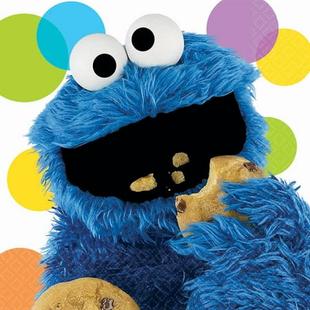 Sesame Street Party Cookie Monster Lunch Napkins, 16pk