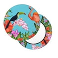 thumbnail image 3 of Goofa Tropical Jungle Flamingo Printed Stool Covers Round, Waterproof Round Bar Stool Covers Anti-Slip Round Bar Stool Seat Cover with Elastic Bands Durable -12 inch, 3 of 7