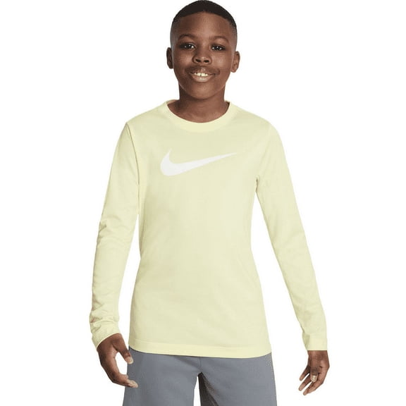 Nike Big Kids Dri-fit Legend Logo-Print Long-Sleeve Training T-Shirt