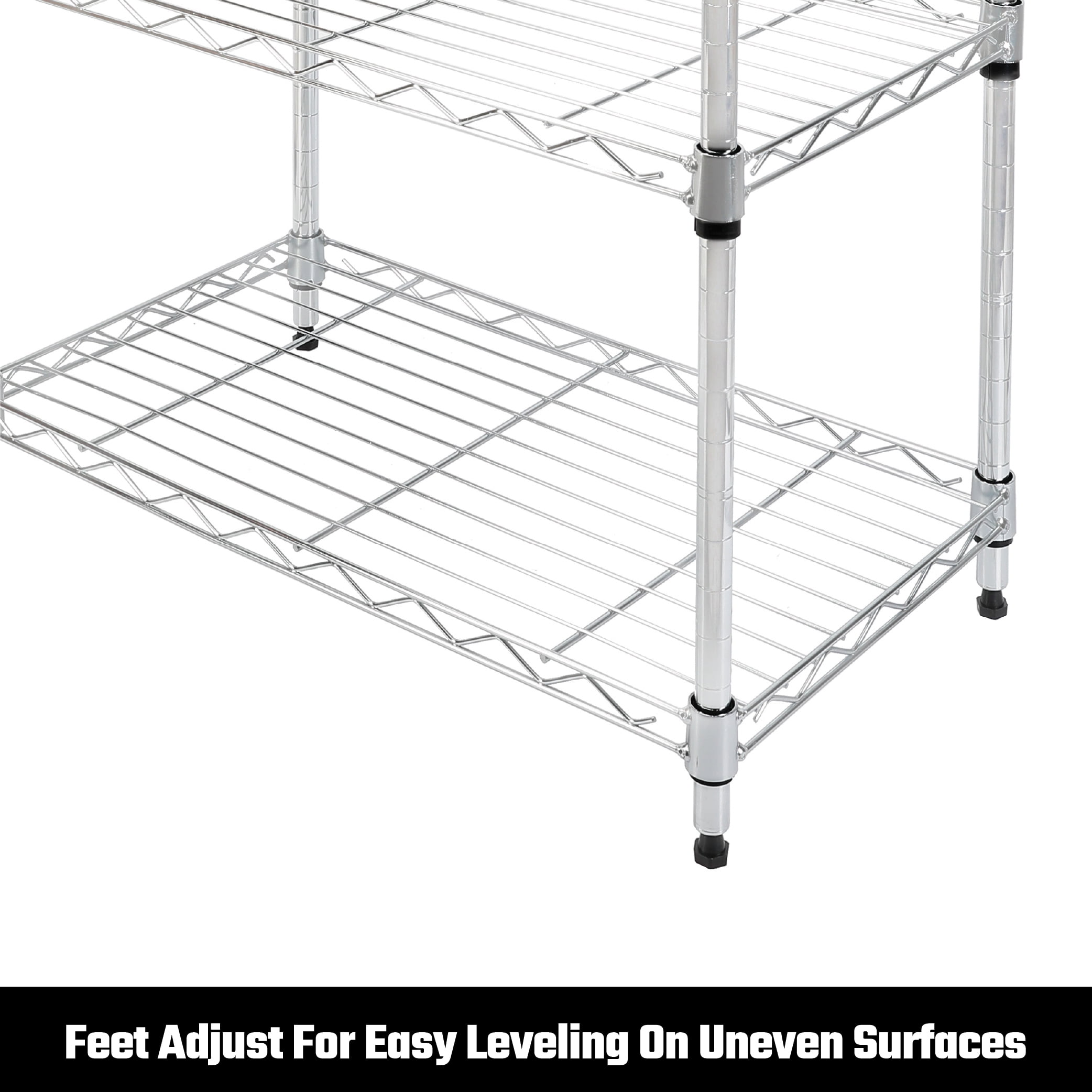 WorkPro 3-Tier Chrome Slim Wire Shelving