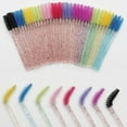 thumbnail image 2 of Disposable Eyebrow Brush, 50PCS Crystal Mascara Wands Disposable Eyelash Eyebrow Spoolie Brush(f-full purple), 2 of 5