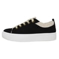 thumbnail image 2 of Soda Flat Women's Shoes Lace Up Loafers Casual Sneakers Synthetic Fur Hidden Flatform ENDEAR-G Suede Black 7, 2 of 5