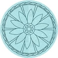 thumbnail image 1 of Ahgly Company Tapis Rond Lavable en Machine Intérieur Transitionnel Bleu Électrique, 4 Pieds Rond, 1 of 7