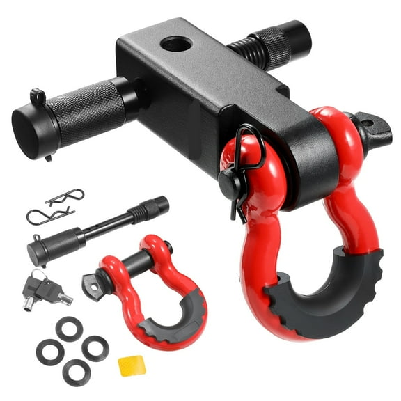 2" Shackle Hitch Receiver D-Ring Shackle with Trailer Lock Pin Towing Accessories ,Easy to Operate
