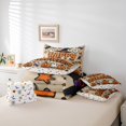 thumbnail image 6 of jejeloiu Happy Halloween Bedding Comforter Set 7 Pieces,Cute Ghost Pumpkin Full Bedding Set,Graffiti Hippie Fitted Sheet Flat Sheet For Children,Lightweight Room Decor Reversible, 6 of 8