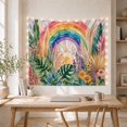 thumbnail image 5 of Vibrant Rainbow Arch & Tropical Botanicals in Stained Glass Setting, Whimsical Boho for Plant Lovers, Botanical Wall Decor Housewarming Gift Tapestry Wall Hanging for Living Room and Bedroom, 5 of 7