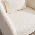 thumbnail image 4 of Lunale Swivel Accent Barrel Chair, Modern Pumpkin-Shaped Armchair for Living Room, Beige Teddy Ivory, 4 of 5
