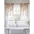 thumbnail image 5 of Eucalyptus Leaves Sheer Curtains 45 Inch Length 2 Panels Set Window Treatments, Brown Summer Botanical Weeping Rod Pocket Semi Curtains for Living Room/Bedroom/Kitchen Décor, 104"W x 45"L, 5 of 7