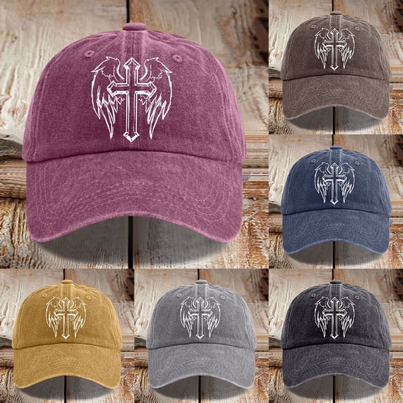 Baseball Caps for Men Women Vintage Distressed Jesus Cross Embroidered Sun Hat Adjustable Dad Cap