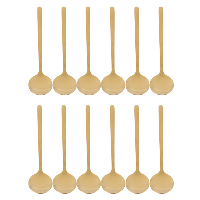 120Pcs Round Shape Coffee Spoon Stainless Steel Mini Teaspoons Sugar Dessert Spoon Ice Cream Soup Spoon Kitchen(Gold)