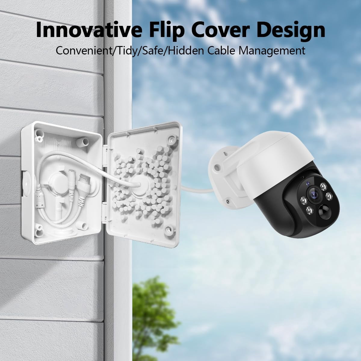 (universal Ptz Camera Junction Box) Security Bracket Outdoor  Plastic Waterproof Mount Hide Cable Box Compatible With All Cameras (2 Packs)