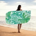 thumbnail image 5 of FastXmas Microfiber Beach Towel, Tropical Palm Leaf Pattern Sand Free Beach Towel,Soft Lightweight Skin-Friendly Bath Towels Super Absorbent Quick Dry Beach Blanket for Camping Vacation Swim(28"x55"), 5 of 5