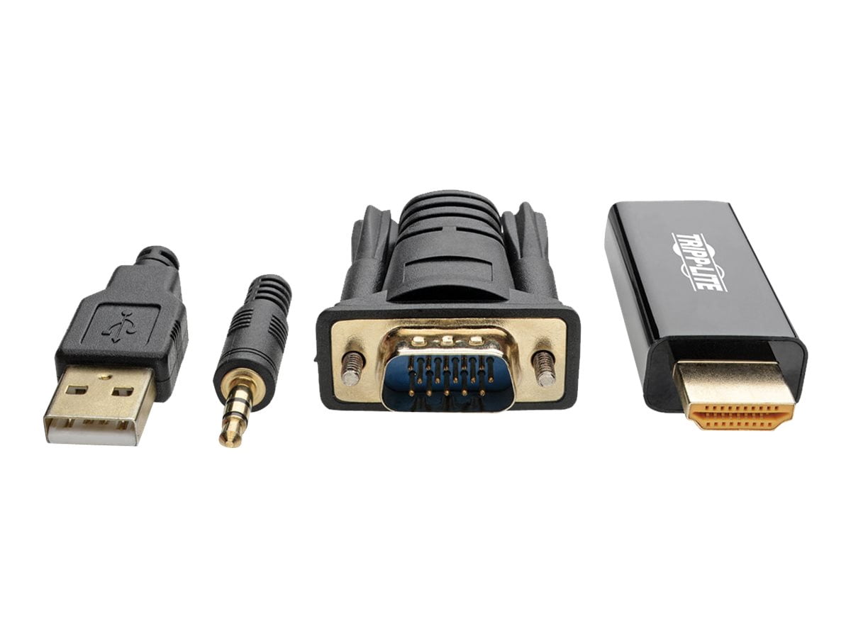 VGA + Audio to HDMI Adapter Cable with USB Power, 1920 x 1080 (1080p) @ 60 Hz (M/M), 6 ft.