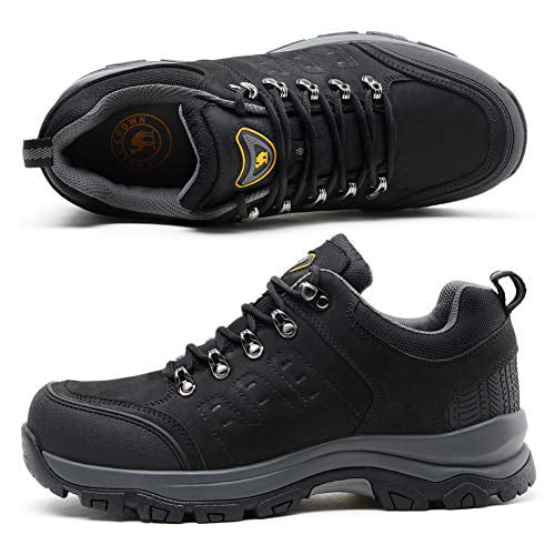 CAMEL CROWN Mens Hiking Shoes Low-Cut Breathable Leather Casual Style Hiking Boots for Outdoors Trekking