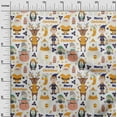 thumbnail image 2 of oneOone Cotton Poplin Twill Mustard Yellow Fabric Snowman|Gift Box & Santa Christmas Fabric For Sewing Printed Craft Fabric By The Yard 56 Inch Wide, 2 of 4