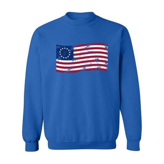 Betsy Ross Flag Sweatshirt Men -SPIdeals Designs, Male 5X-Large