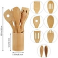 thumbnail image 3 of Topekada 8 Pack Wooden Utensil Set with Holder, Natural Bamboo Cooking Utensils for Nonstick Cookware, Wooden Spoons, Spatulas & Cooking Tongs, Eco-Friendly Gift for Home Chefs, 3 of 6