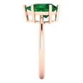 thumbnail image 3 of 2 ct Pear Cut Simulated Emerald Solitaire 14K Rose Gold Womens Engagement Ring, 3 of 5