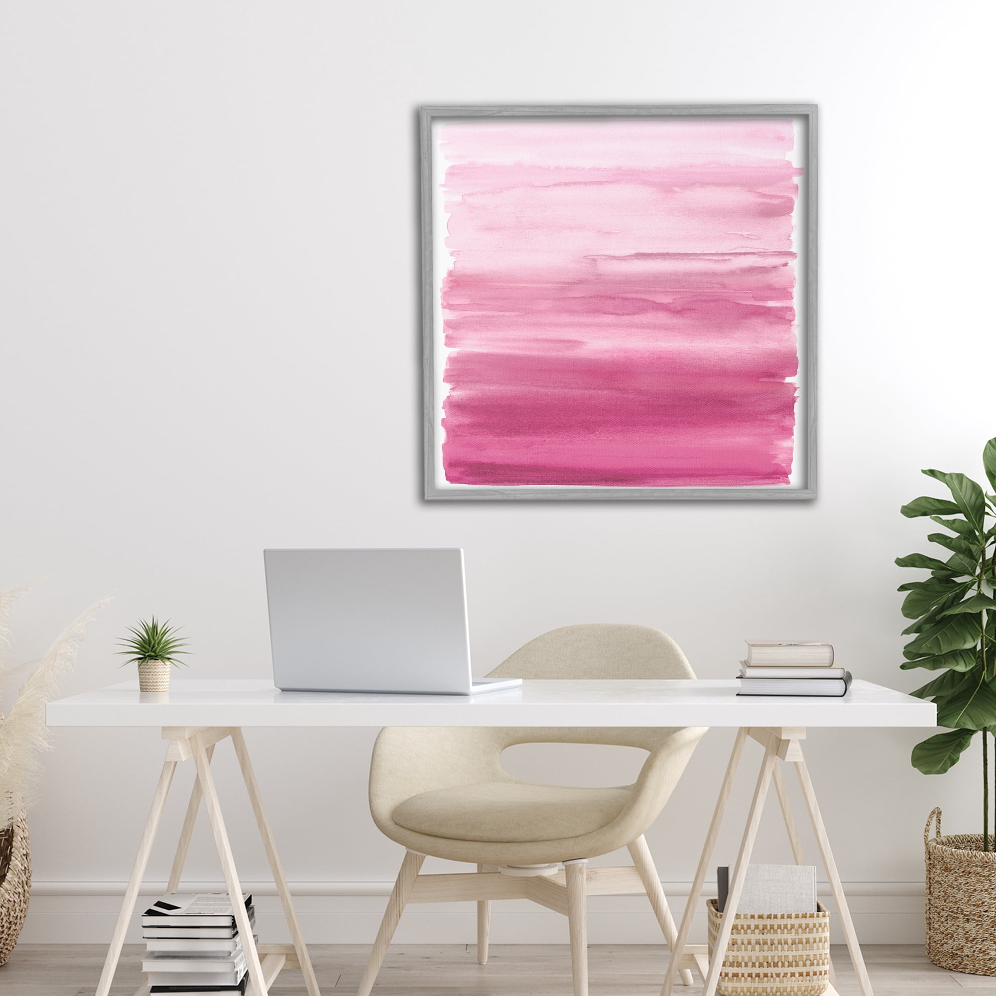 Stupell Industries Gradient Pink Blush Gray Framed Giclee Art, design by Allie Corbin