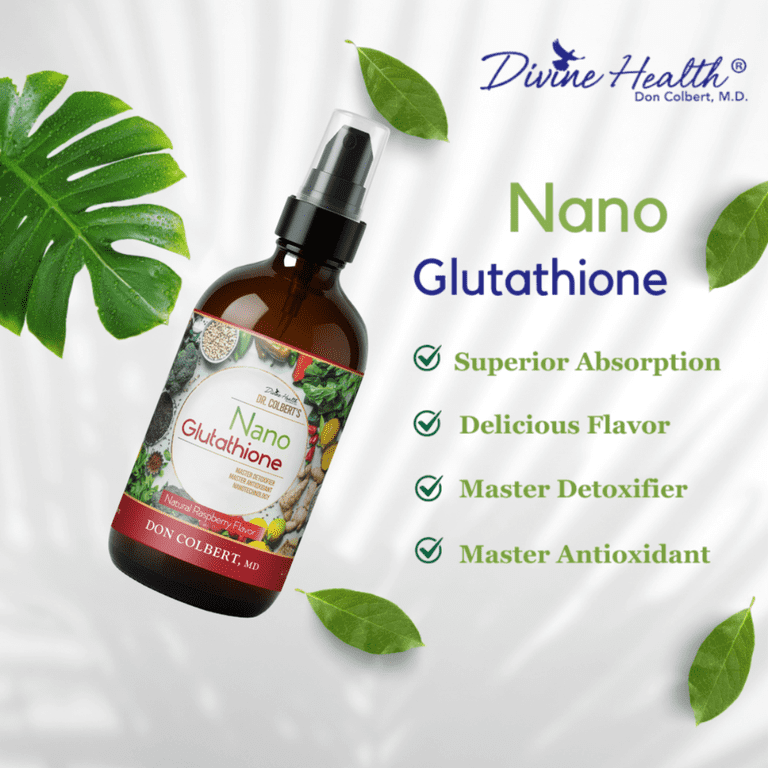 Dr. Colbert, MD Nano Reduced L-Glutathione Liquid Spray | Raspberry Flavor  | by Divine Health | Nanonization | Superior Absorption