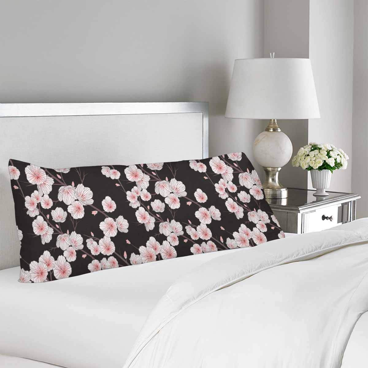 GCKG Sakura Cherry Blossom Japanese Pink Floral Flower Body Pillow