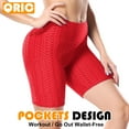 thumbnail image 3 of QRIC Biker Shorts With Pockets for Women TikTok Textured Scrunch Booty High Waist Yoga Leggings Seamless Butt Lift Workout Shorts, 3 of 6
