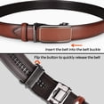 thumbnail image 3 of Maikun Leather Belt for Men Automatic Buckle Quick Release Adjustable Dress Casual Belts, 3 of 6