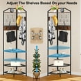 thumbnail image 3 of Corner Coat Rack with Shoe Storag, Heavy Duty Hall Tree with 14 Hooks, Freestanding Clothes Rack Shoes Shelf Organizer for Entryway, Hallway, Bedroom, 3 of 7