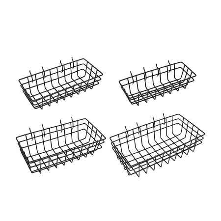 Fzaqwen 4 Piece Pegboard Baskets Container Set with Hooks for Each Peg Board for Garage