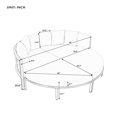 thumbnail image 5 of Patio Furniture Outdoor Round Daybed, 4 Pieces All Weather Metal Conversation Sectional Sofa Set with Removable Cushions and Separate Seating for Patio Lawn Garden Backyard Porch Pool, Beige, 5 of 6