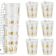 Bridal Shot Glass Necklace for Bachelorette Party, Pack of 10 Team Bride Accessories