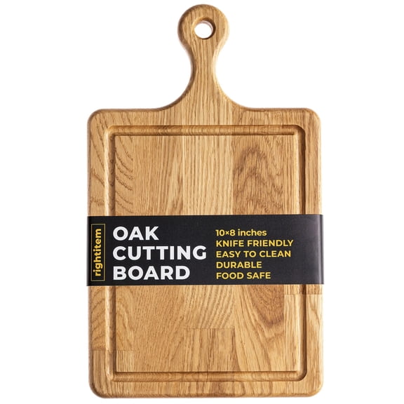 Cutting Board - 13.5x8 Inches Small Wood Cutting Board with Handle - Oak Cutting Board - 20 mm Thin Cutting Board - Real Wood Cutting Board - Chopping Board for Kitchen - Edge Grain Oak Wood Board