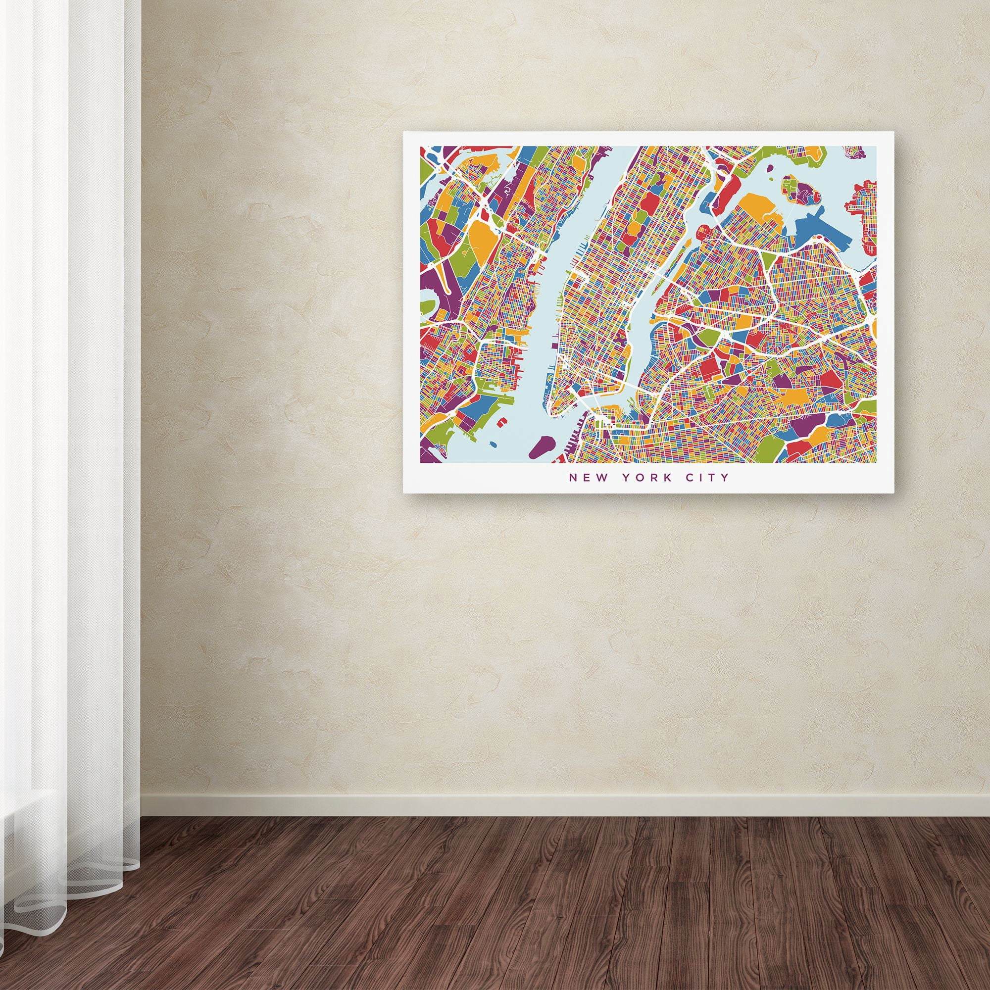 Trademark Fine Art 'New York City Street Map V' Canvas Art by Michael Tompsett